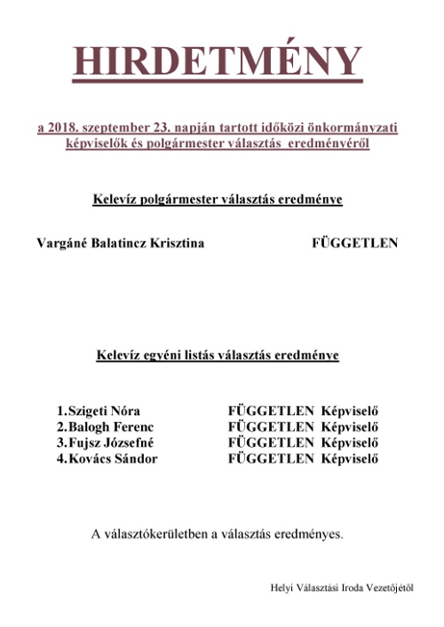 idokozi valasztasi eredmeny 2018